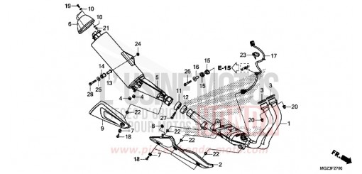 SILENCIEUX D'ECHAPPEMENT CBR500RAD de 2013